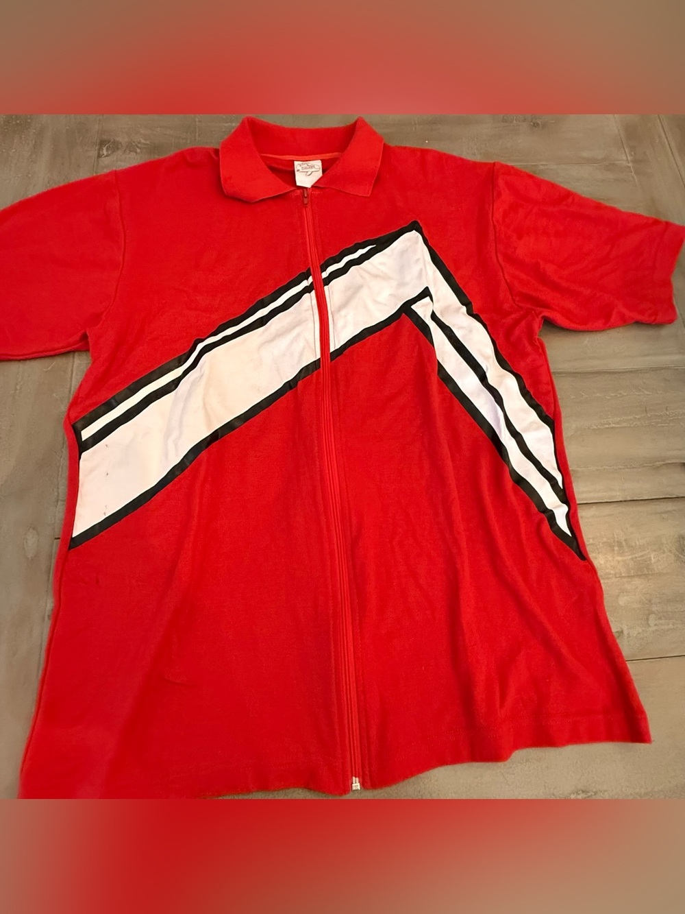 Illegal Civilization Zip Polo Shirt Mens Sz XL Red Collared Tee Preowned Cotton